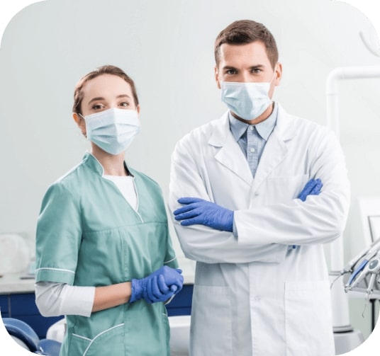 Two dentists in dental treatment room