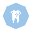 Animated tooth with sparkle representing cosmetic dentistry