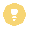 Animated dental implant supported dental crown representing replacing missing teeth