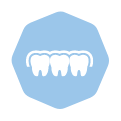 Animated row of teeth under Invisalign tray