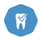 Animated tooth with checkmark representing preventive dentistry