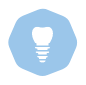 Animated dental implant supported dental crown representing replacing missing teeth