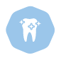 Animated tooth with sparkles representing cosmetic dentistry