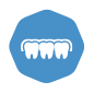 Animated row of teeth under Invisalign orthodontics aligner